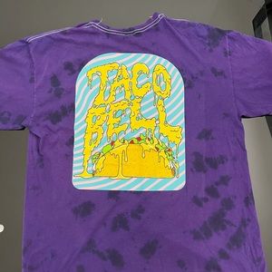 Official Taco Bell Cheesy Logo Purple Tie Dye Tee T Shirt Men's Size Large New